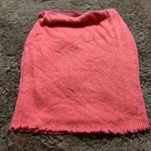 Red Ribbed Women's Skirt